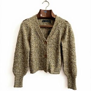 Vero Moda Speckled Knit Cardigan in Brown Office Business Collegiate